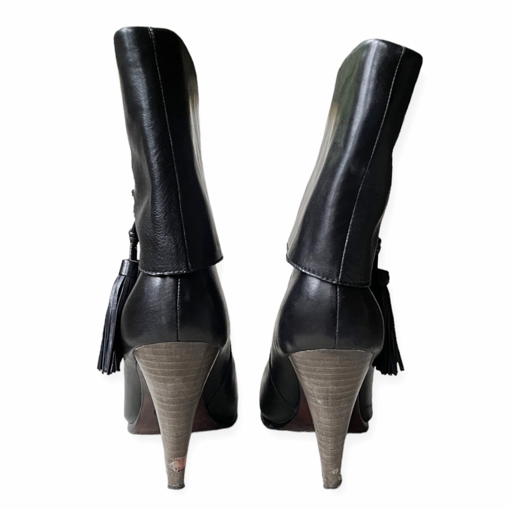 Coach Womens Legra Ankle Boots Booties Black Stacked Heel Tasseled, sz 7B - Picture 4 of 16